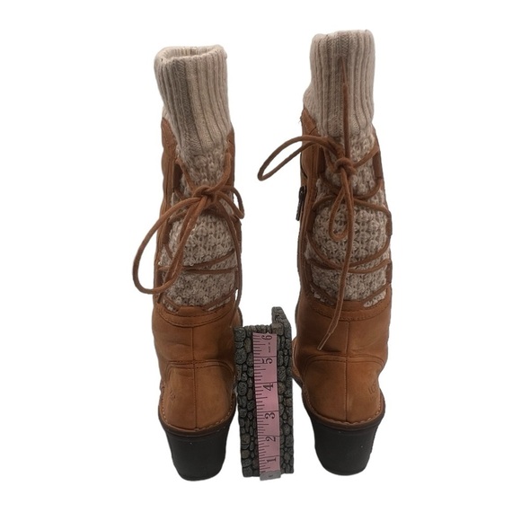 UGG Tan Ankle Boots with Knit Cuff - Picture 7 of 8